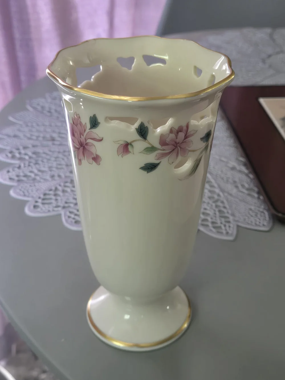 Vintage Lenox Barrington Collection Pierced Flower Vase